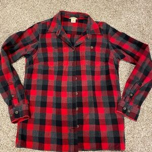 Duluth Trading Co Red and Black Buffalo Plaid Flannel Shirt